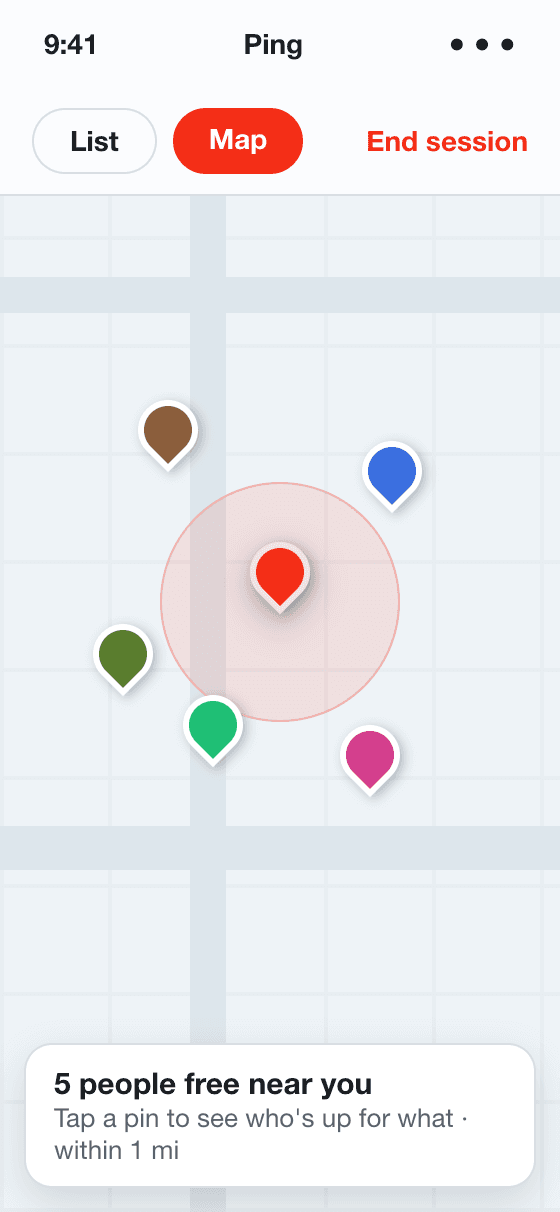 Live map — see who's free near you right now